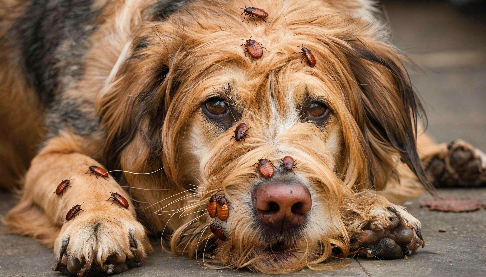 Riverside Dog getting a bed bug inspection