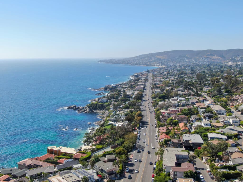 aerial photo of southern california road near riverside with turkestan cockroaches nearby